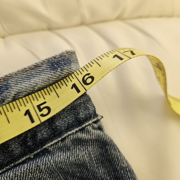 Old Navy Distressed Denim Maxi Skirt with Frayed Hem, Tears, Back Slit - Size 6 - Picture 10 of 10